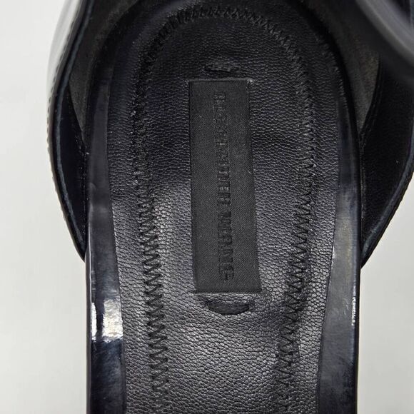 ALEXANDER WANG ABBY BLACK PATENT ROSE CUT OUT BLOCK 3" HEELS WOMENS SIZE 39 US 9 - Picture 3 of 9